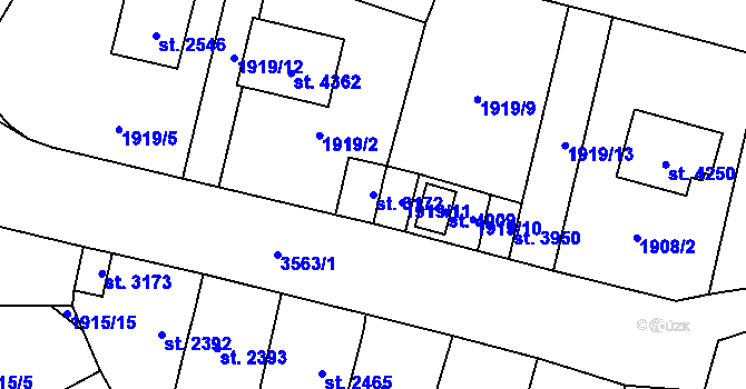 Parcela st. 3172 v KÚ Aš, Katastrální mapa