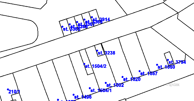 Parcela st. 3238 v KÚ Aš, Katastrální mapa