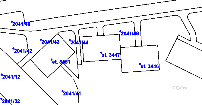 Parcela st. 3447 v KÚ Aš, Katastrální mapa