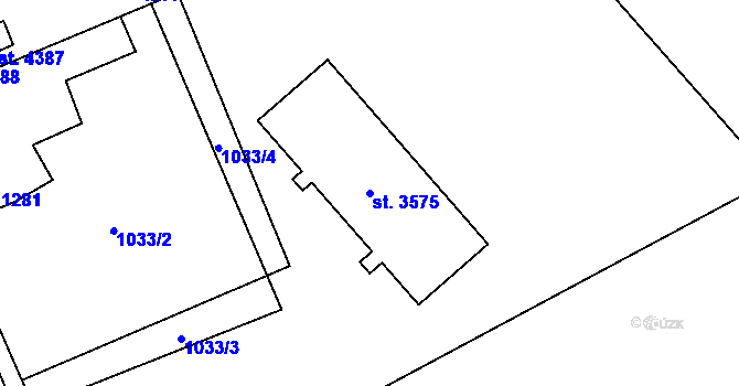 Parcela st. 3575 v KÚ Aš, Katastrální mapa