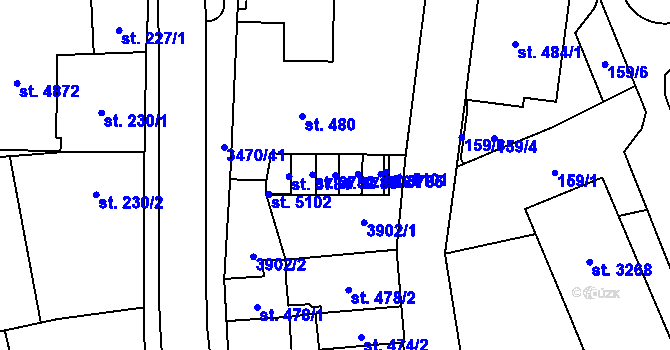 Parcela st. 3783 v KÚ Aš, Katastrální mapa