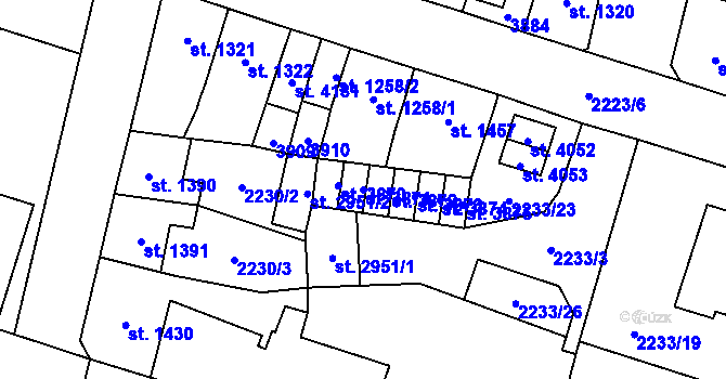 Parcela st. 3871 v KÚ Aš, Katastrální mapa