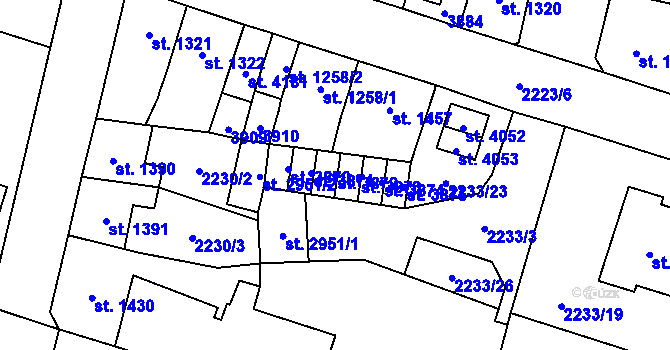 Parcela st. 3872 v KÚ Aš, Katastrální mapa