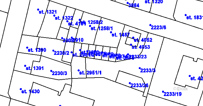 Parcela st. 3873 v KÚ Aš, Katastrální mapa