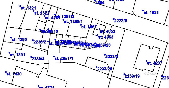 Parcela st. 3875 v KÚ Aš, Katastrální mapa
