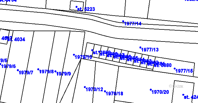 Parcela st. 3888 v KÚ Aš, Katastrální mapa