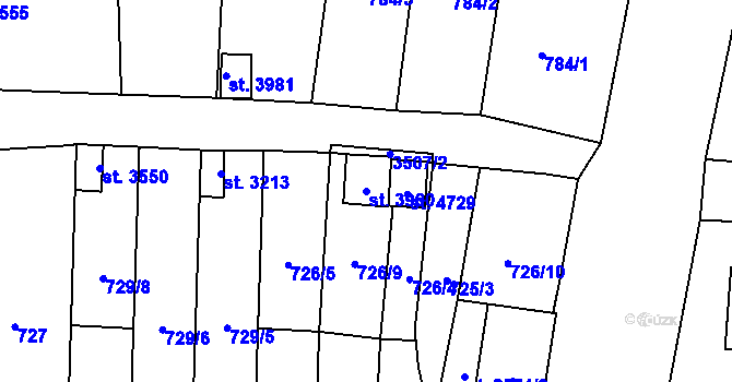 Parcela st. 3960 v KÚ Aš, Katastrální mapa