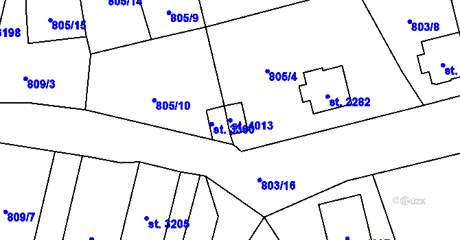 Parcela st. 4013 v KÚ Aš, Katastrální mapa