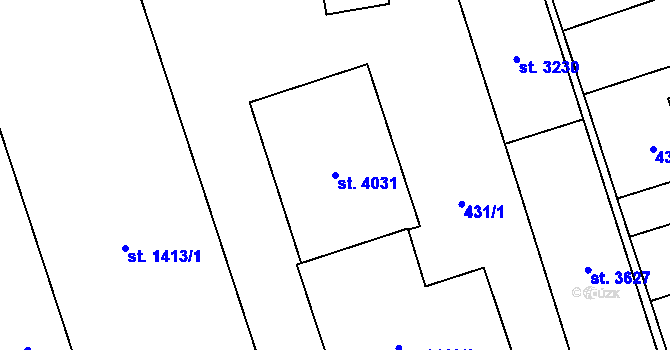 Parcela st. 4031 v KÚ Aš, Katastrální mapa
