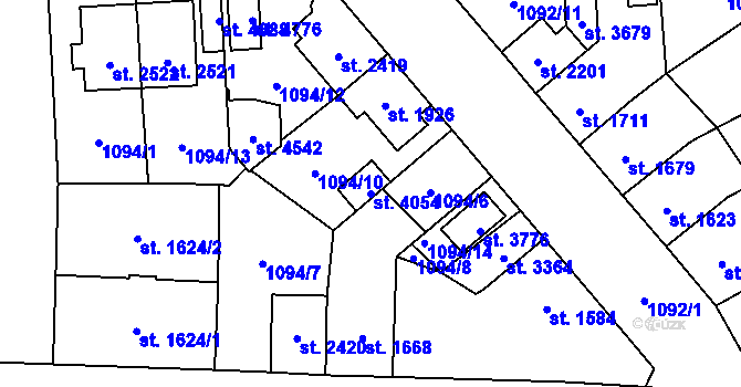 Parcela st. 4054 v KÚ Aš, Katastrální mapa