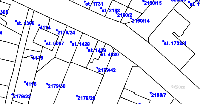 Parcela st. 4080 v KÚ Aš, Katastrální mapa