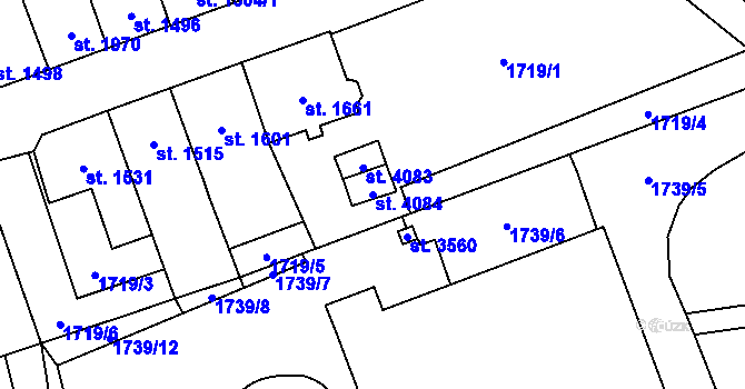 Parcela st. 4084 v KÚ Aš, Katastrální mapa