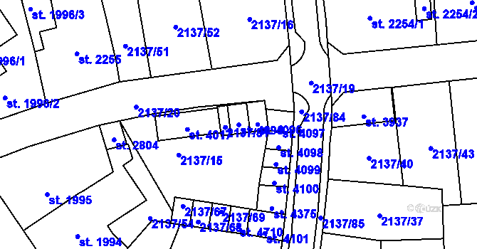 Parcela st. 4095 v KÚ Aš, Katastrální mapa