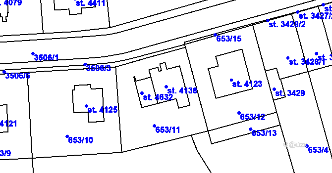 Parcela st. 4138 v KÚ Aš, Katastrální mapa