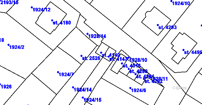 Parcela st. 4142 v KÚ Aš, Katastrální mapa