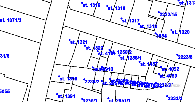 Parcela st. 4181 v KÚ Aš, Katastrální mapa