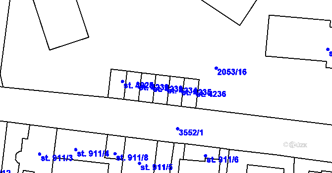 Parcela st. 4234 v KÚ Aš, Katastrální mapa