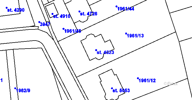 Parcela st. 4523 v KÚ Aš, Katastrální mapa