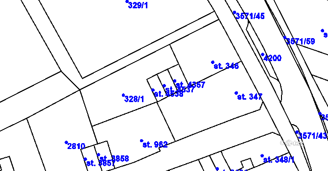 Parcela st. 4537 v KÚ Aš, Katastrální mapa