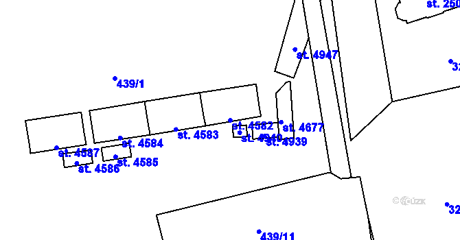 Parcela st. 4582 v KÚ Aš, Katastrální mapa