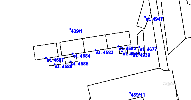 Parcela st. 4583 v KÚ Aš, Katastrální mapa