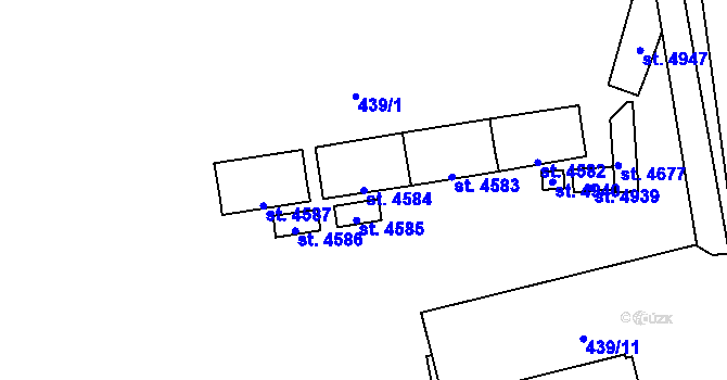 Parcela st. 4584 v KÚ Aš, Katastrální mapa