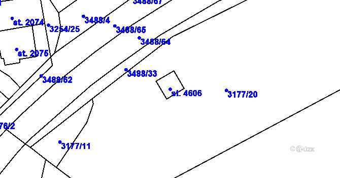 Parcela st. 4606 v KÚ Aš, Katastrální mapa