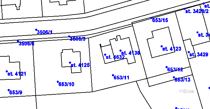 Parcela st. 4632 v KÚ Aš, Katastrální mapa