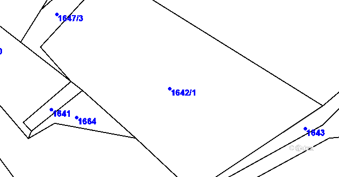 Parcela st. 1642/1 v KÚ Aš, Katastrální mapa