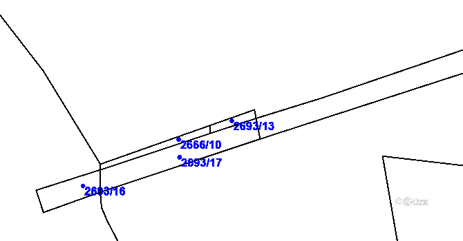 Parcela st. 2693/13 v KÚ Aš, Katastrální mapa