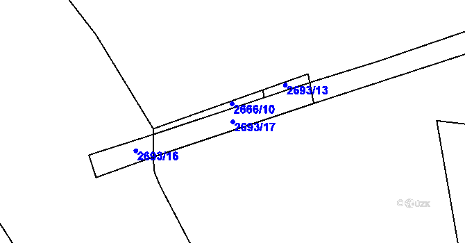 Parcela st. 2693/17 v KÚ Aš, Katastrální mapa