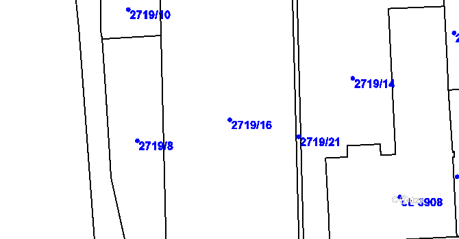 Parcela st. 2719/16 v KÚ Aš, Katastrální mapa