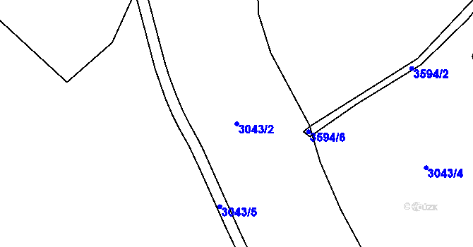 Parcela st. 3043/2 v KÚ Aš, Katastrální mapa