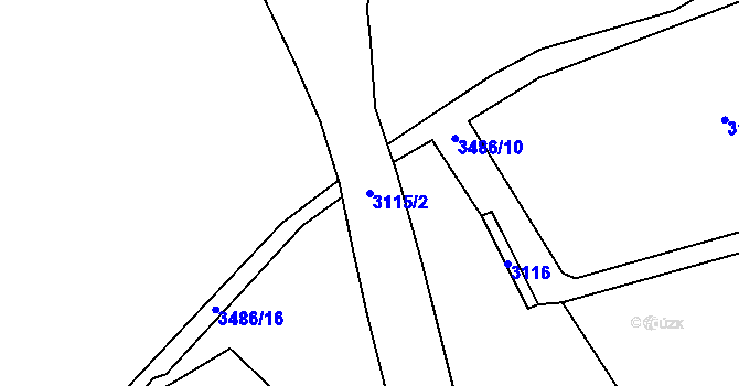 Parcela st. 3115/2 v KÚ Aš, Katastrální mapa