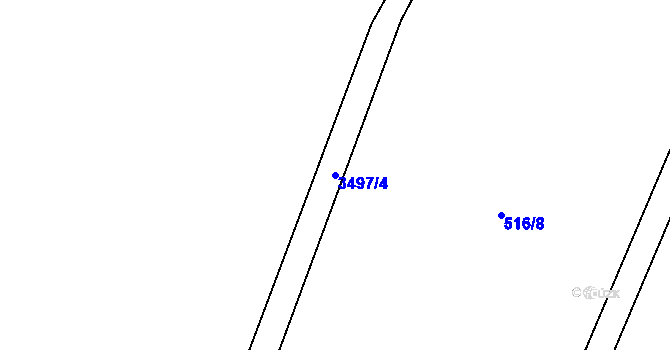 Parcela st. 3497/4 v KÚ Aš, Katastrální mapa