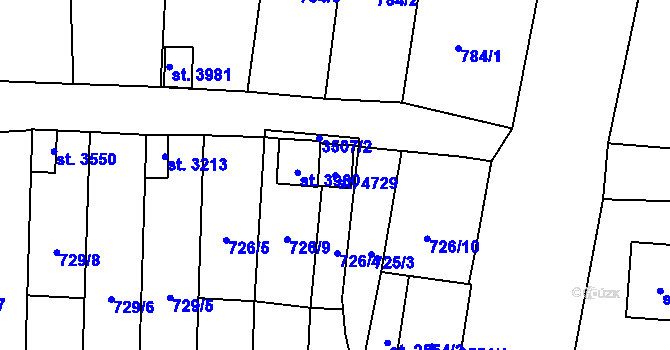 Parcela st. 4729 v KÚ Aš, Katastrální mapa