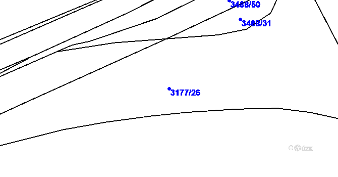 Parcela st. 3177/26 v KÚ Aš, Katastrální mapa