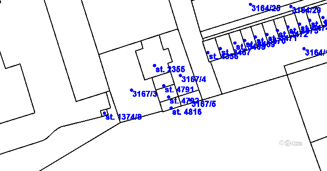 Parcela st. 4791 v KÚ Aš, Katastrální mapa