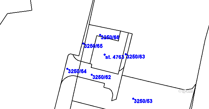 Parcela st. 4763 v KÚ Aš, Katastrální mapa