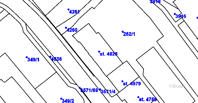 Parcela st. 4828 v KÚ Aš, Katastrální mapa