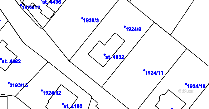 Parcela st. 4832 v KÚ Aš, Katastrální mapa
