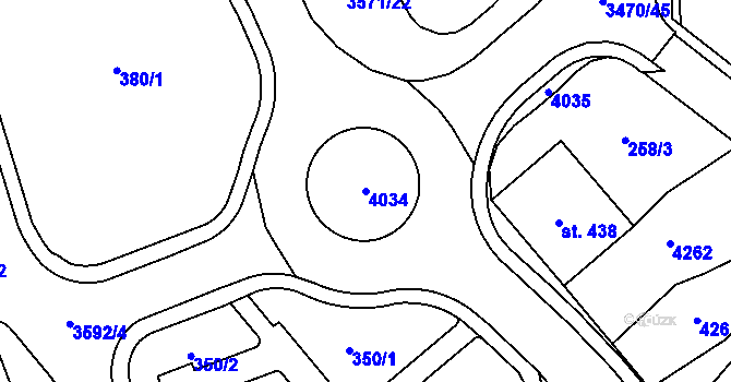 Parcela st. 4034 v KÚ Aš, Katastrální mapa