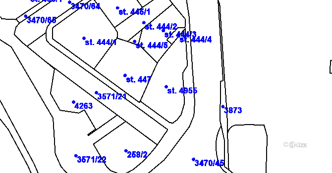Parcela st. 4955 v KÚ Aš, Katastrální mapa