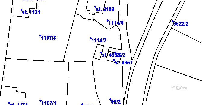 Parcela st. 4958 v KÚ Aš, Katastrální mapa