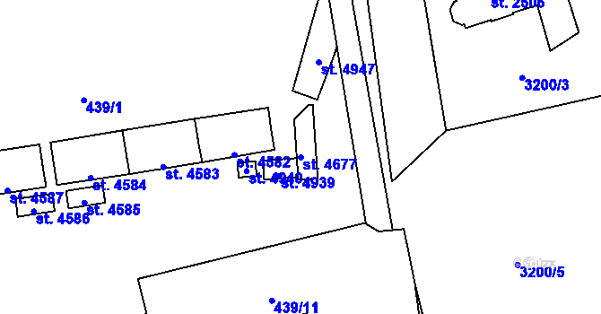 Parcela st. 4677 v KÚ Aš, Katastrální mapa