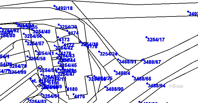 Parcela st. 3254/24 v KÚ Aš, Katastrální mapa