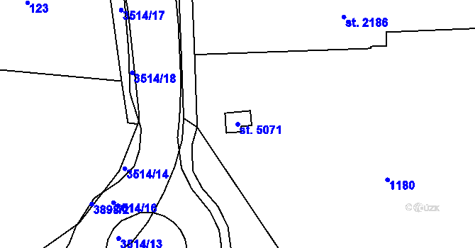 Parcela st. 5071 v KÚ Aš, Katastrální mapa