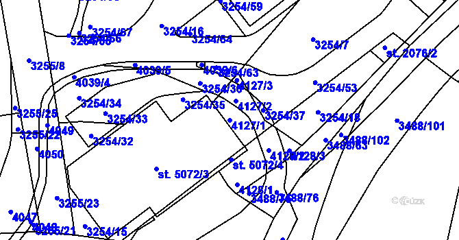 Parcela st. 4127/1 v KÚ Aš, Katastrální mapa