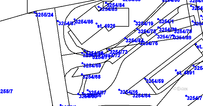 Parcela st. 3254/72 v KÚ Aš, Katastrální mapa