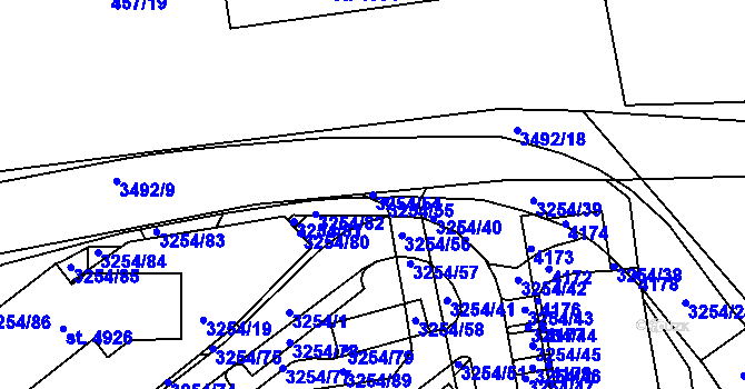 Parcela st. 3254/54 v KÚ Aš, Katastrální mapa